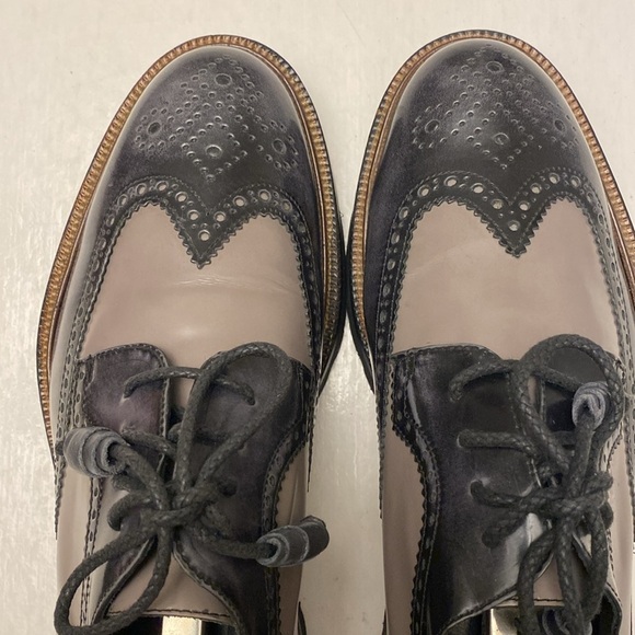Johnston & Murphy Men’s Two Tone Patent Leather Wingtip Shoes 9M. Made in Italy main image 5